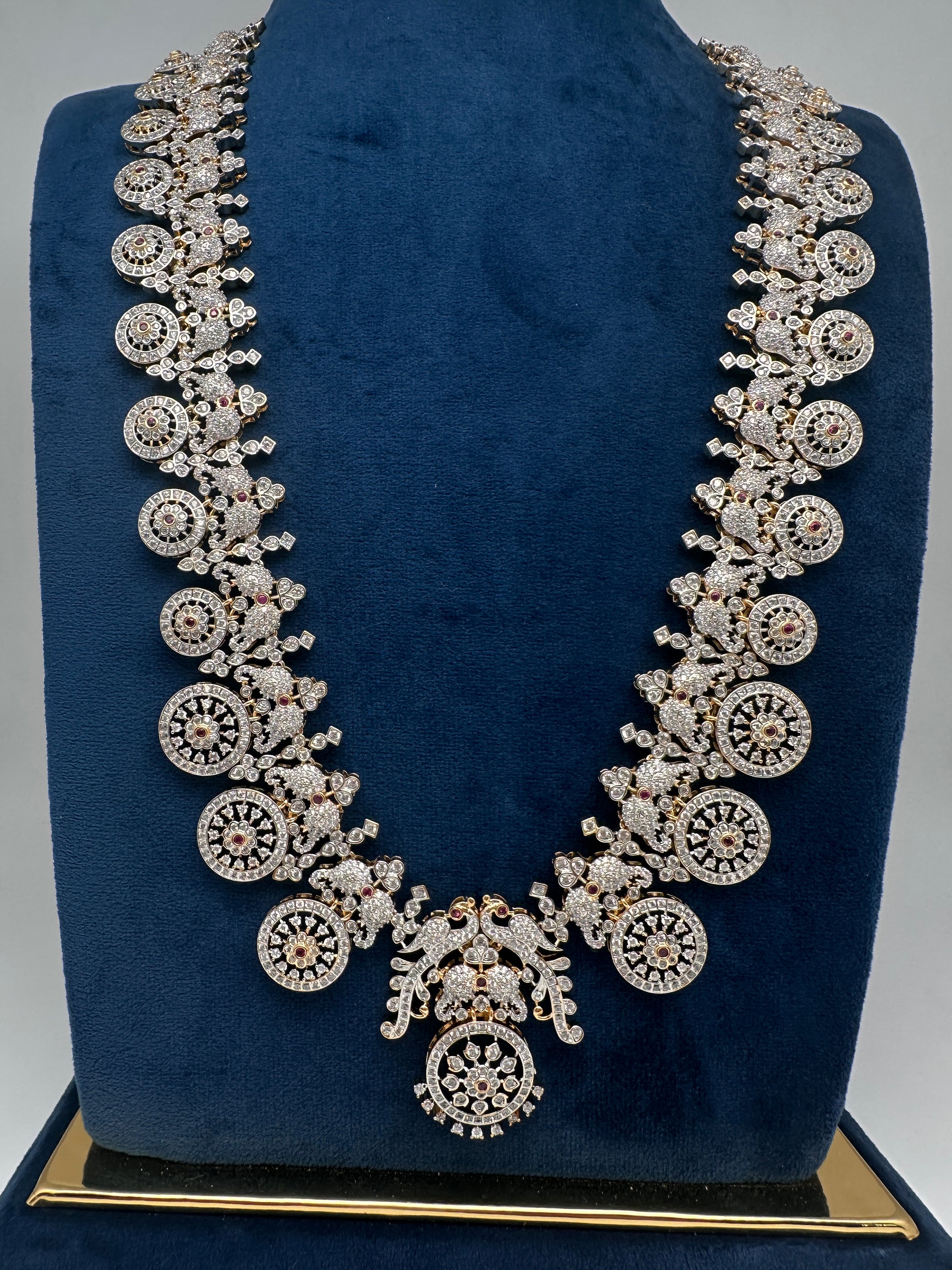 AD Bottu Mala Diamond Finish Long  Necklace - 