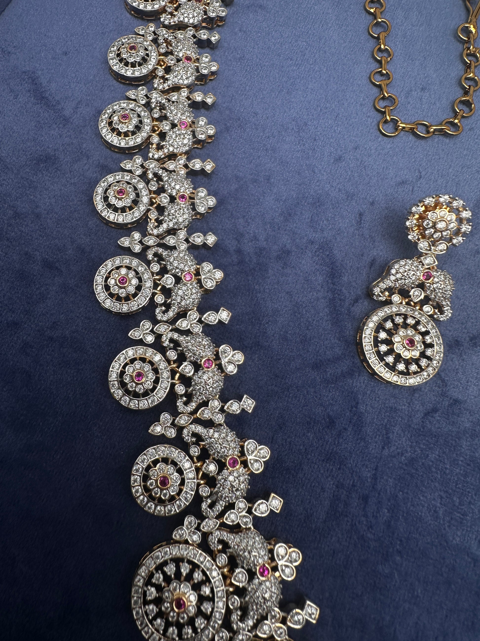 AD Bottu Mala Diamond Finish Long  Necklace - 