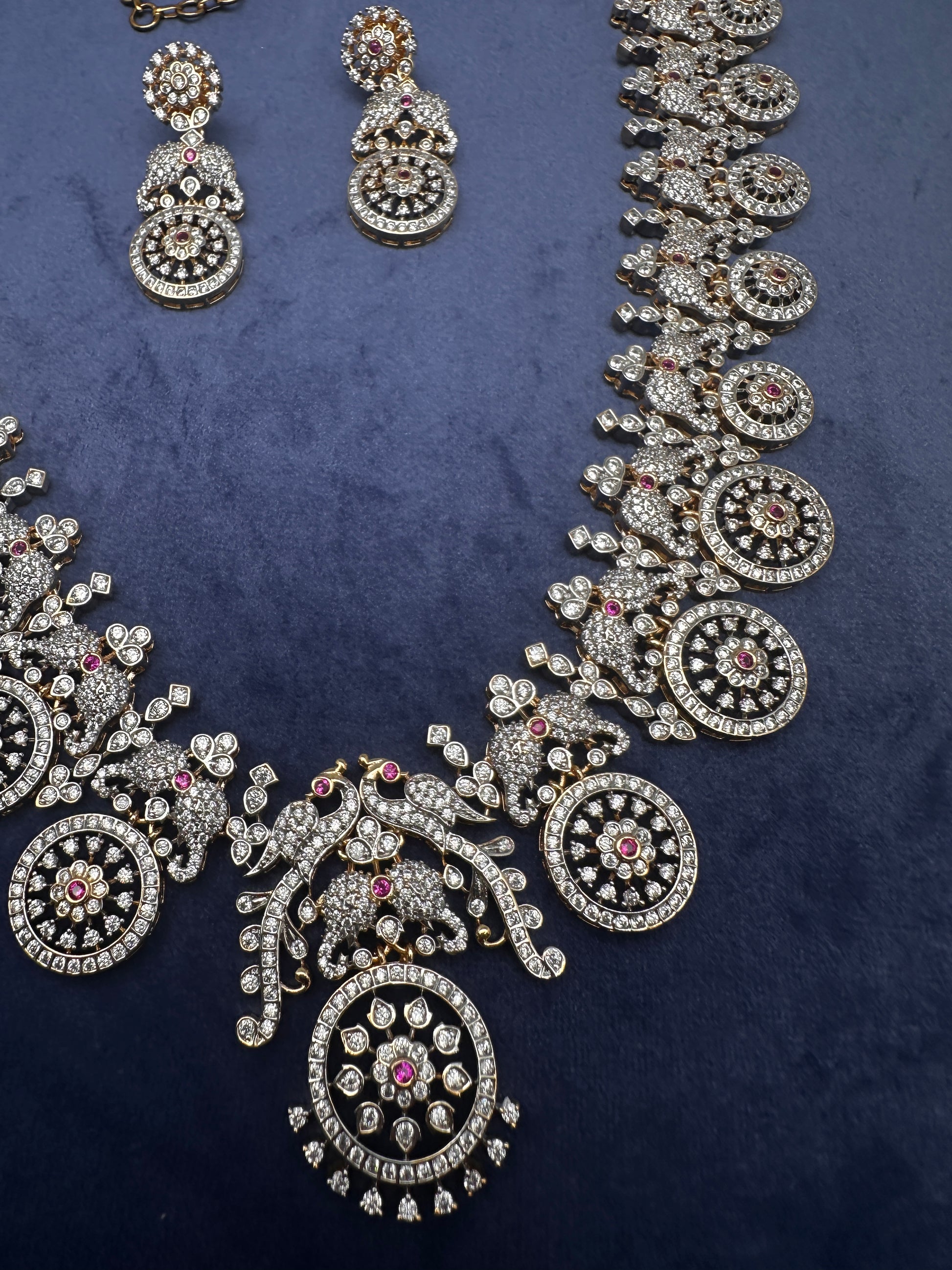 AD Bottu Mala Diamond Finish Long  Necklace - 