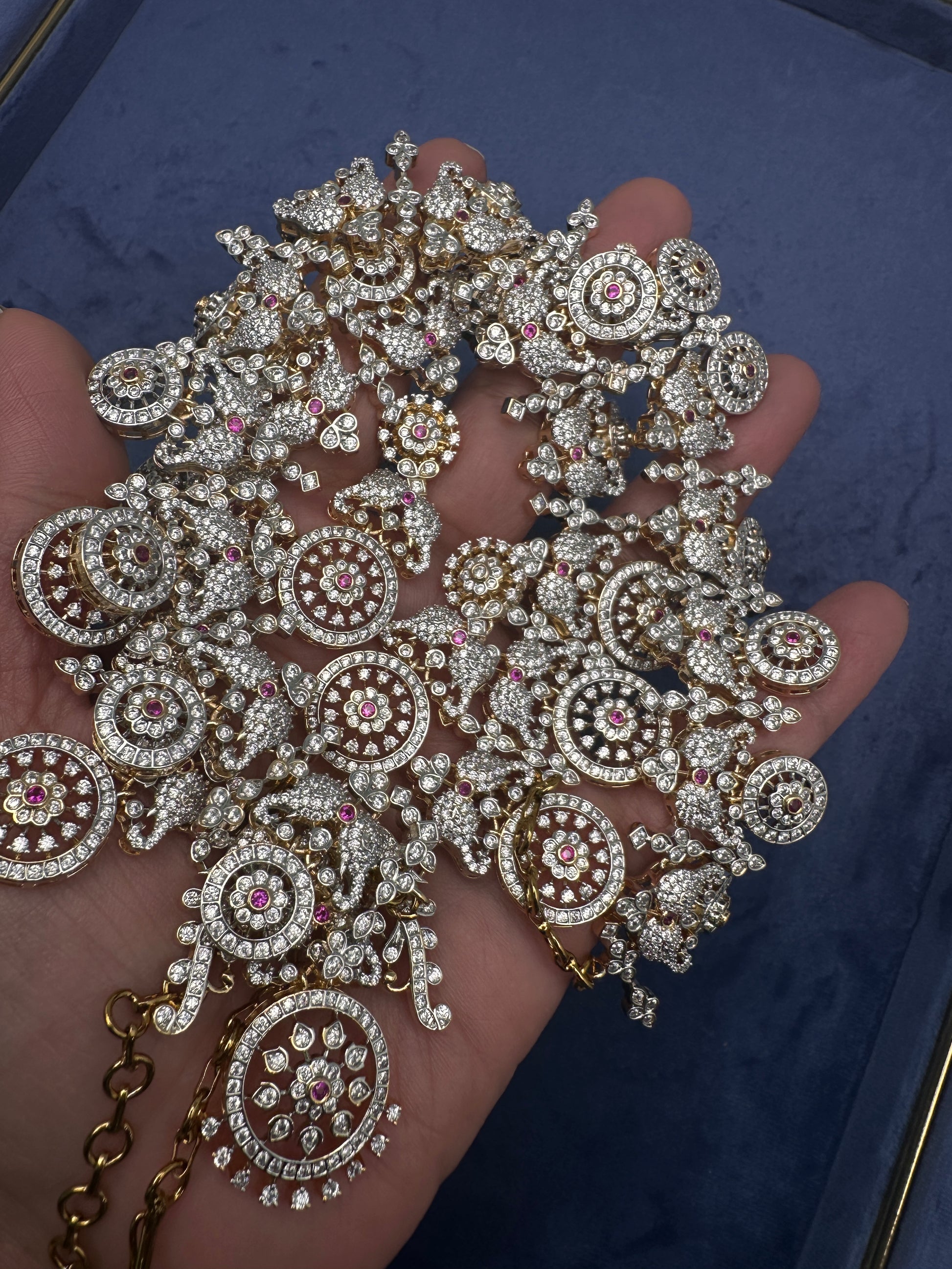 AD Bottu Mala Diamond Finish Long  Necklace - 