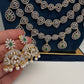 AD Multi Layer  Diamond Finish Long  Necklace - 