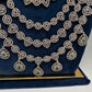 AD Multi Layer  Diamond Finish Long  Necklace - 