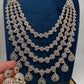 AD Multi Layer  Diamond Finish Long  Necklace - 