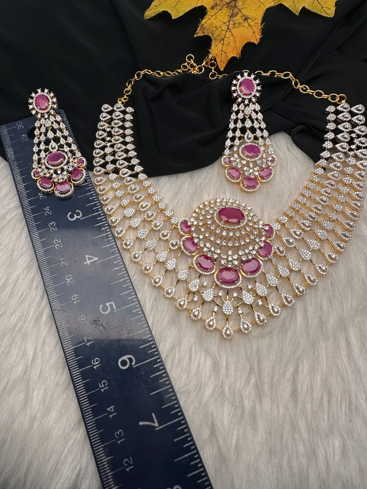 Diamond Finish Neckline Statement Short Necklace - AD000797