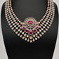 Diamond Finish Neckline Statement Short Necklace - AD000797