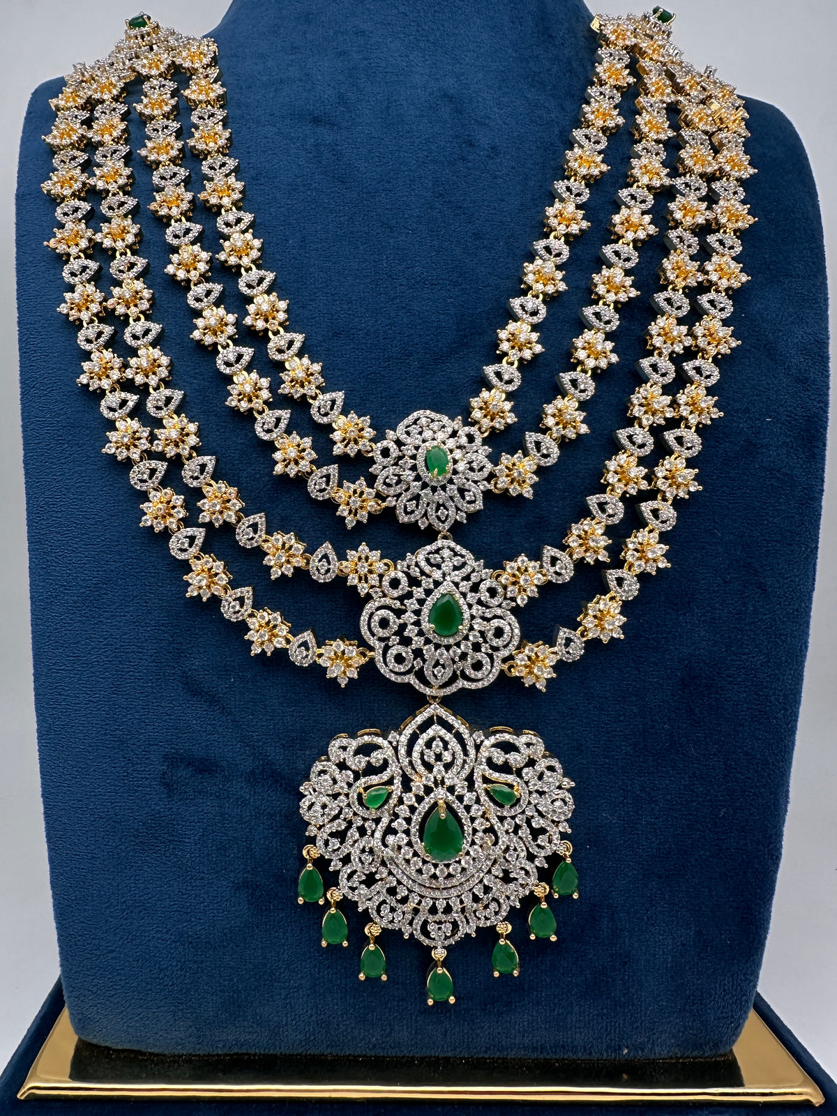 Diamond Finish Multi Layer Long Necklace - product photo 3