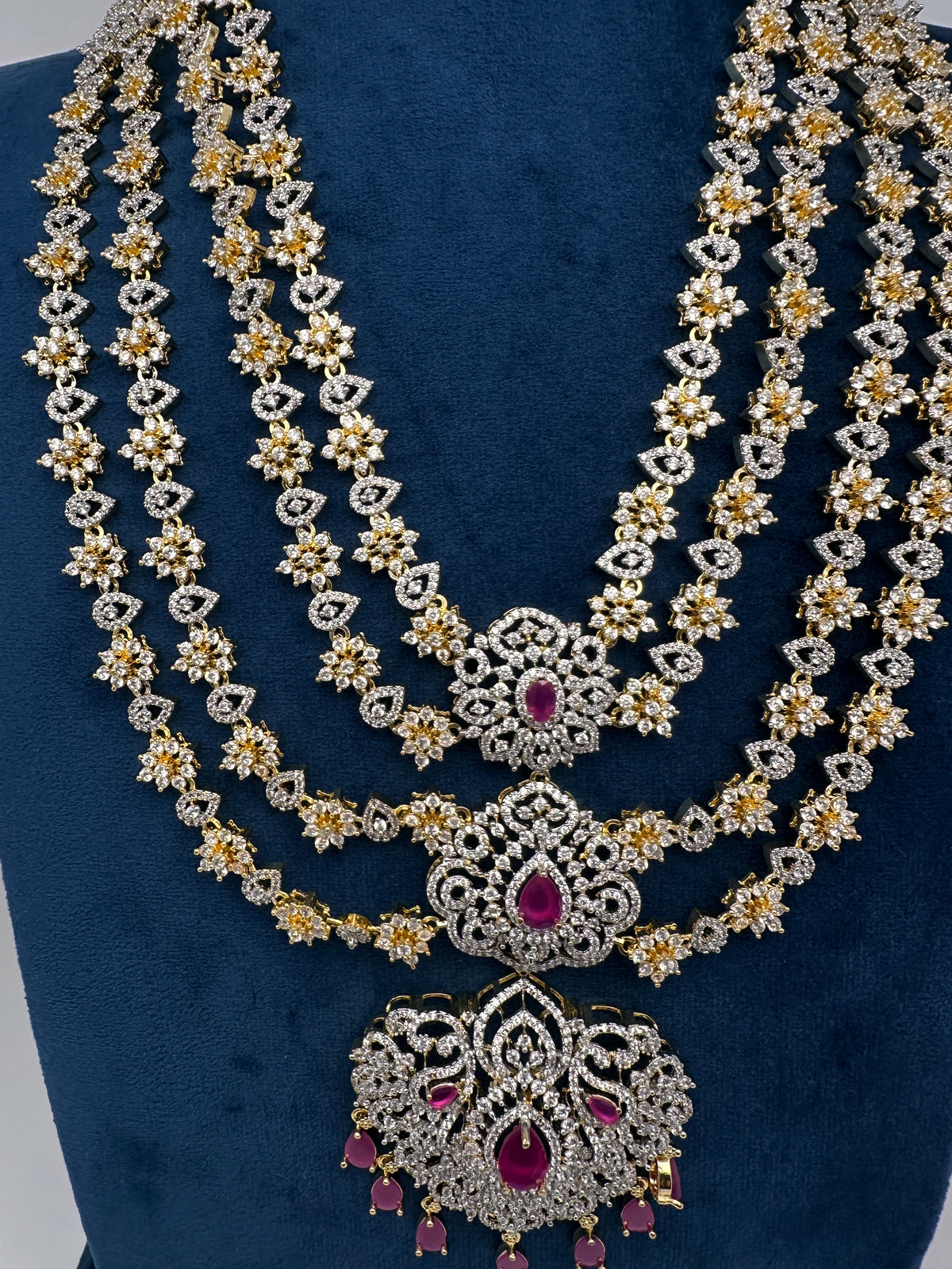 Diamond Finish Multi Layer Long Necklace - product photo 2