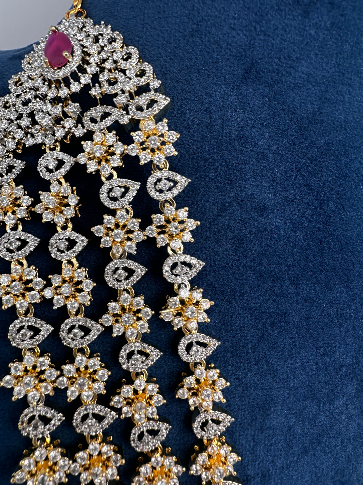 Diamond Finish Multi Layer Long Necklace - product photo 4