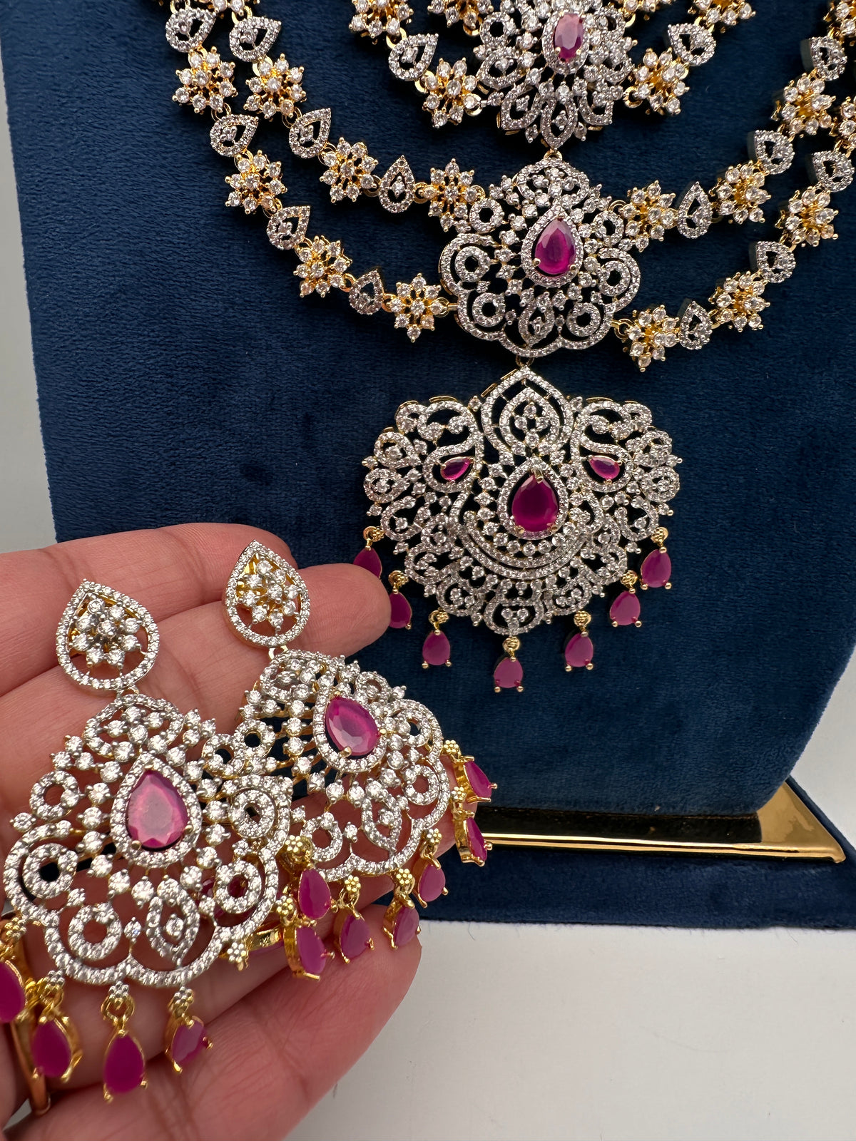 Diamond Finish Multi Layer Long Necklace - product photo 5