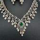 AD Color Stones Short Neckline Necklace - Green