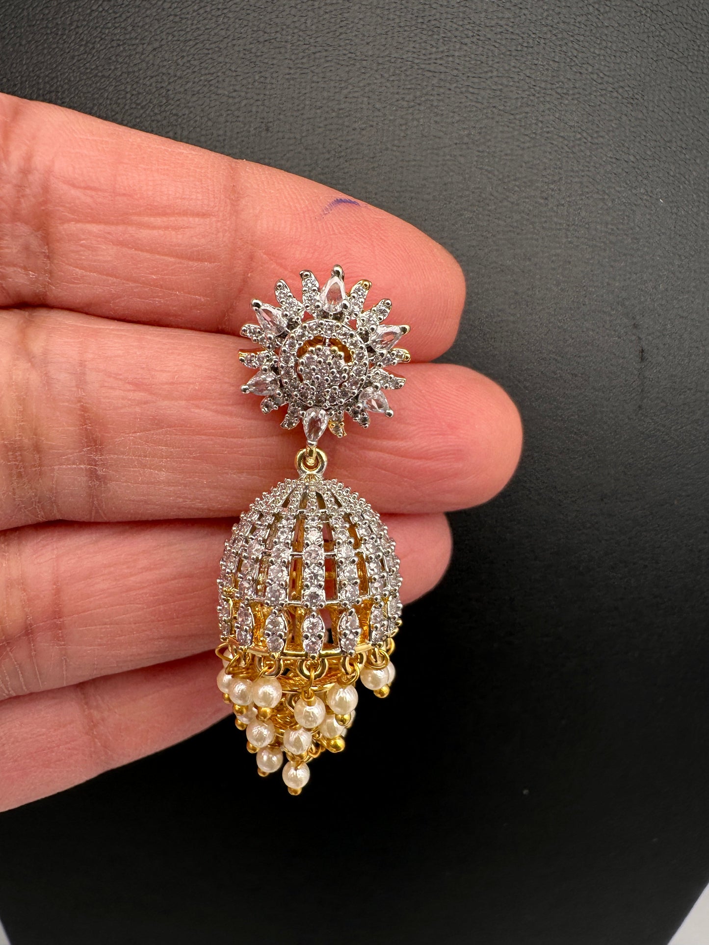 AD Pearls Jhumki Earrings