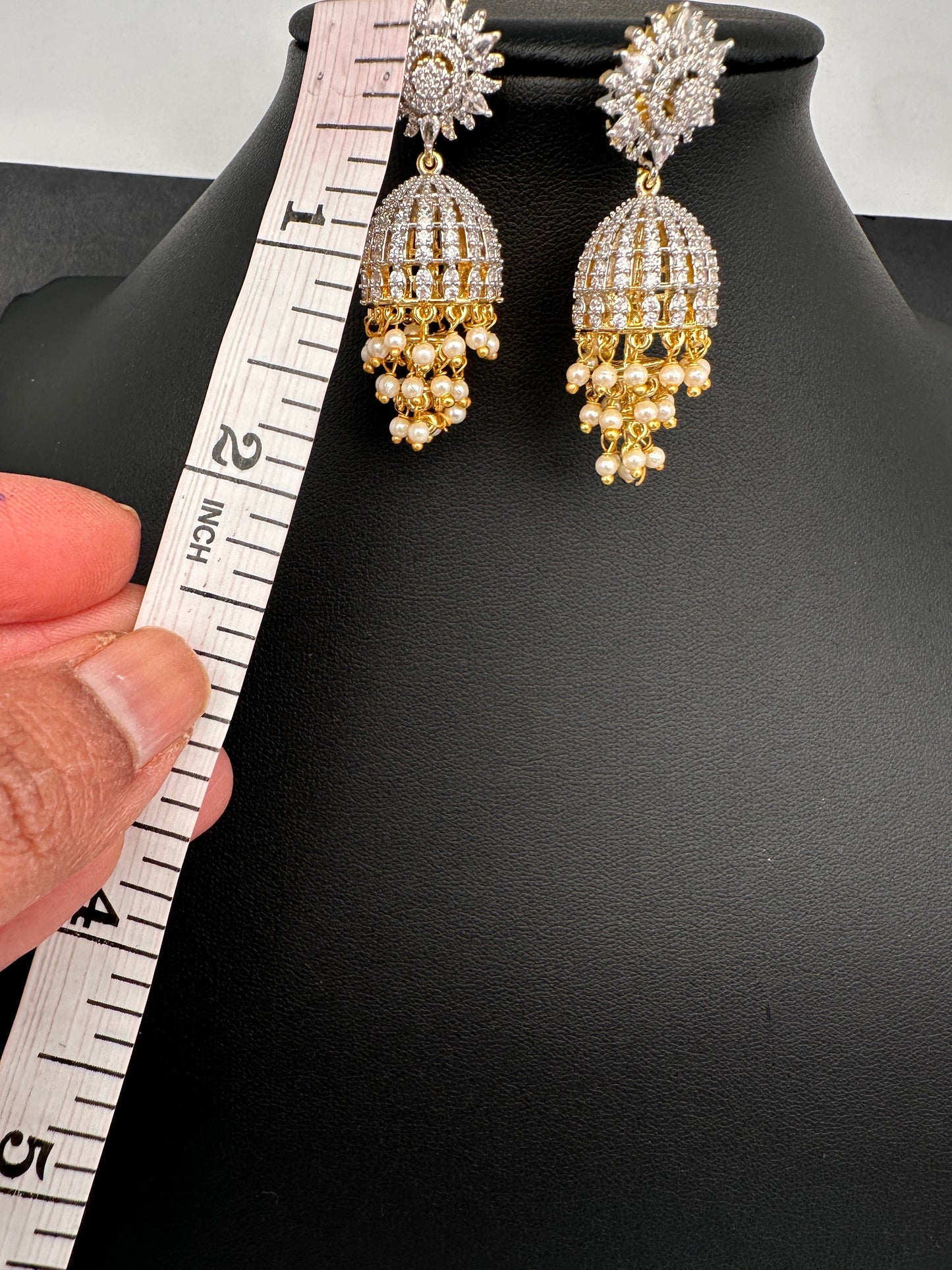 AD Pearls Jhumki Earrings