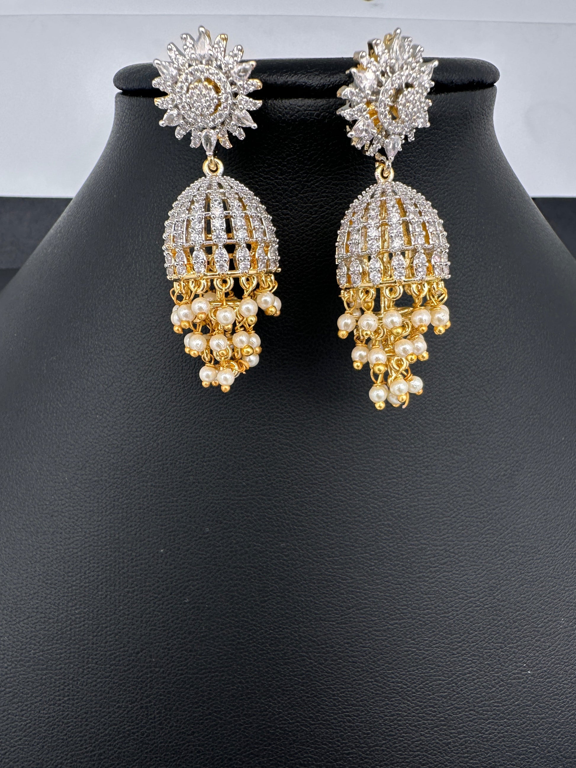 AD Pearls Jhumki Earrings