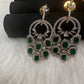 AD  Color Stone Statement Earrings - Green