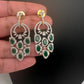 AD  Color Stone Statement Earrings - Green