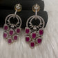 AD  Color Stone Statement Earrings - Red
