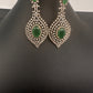 AD  Victorian Color Stone Statement Earrings - Green