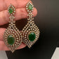 AD  Victorian Color Stone Statement Earrings - Green