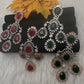 AD  Color Stone Statement Earrings - Green
