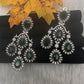 AD  Color Stone Statement Earrings - Green