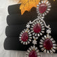 AD  Color Stone Statement Earrings - Red