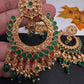 Polki Green Statement Earrings - 
