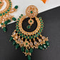 Polki Green Statement Earrings - 