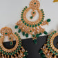 Polki Green Statement Earrings - 