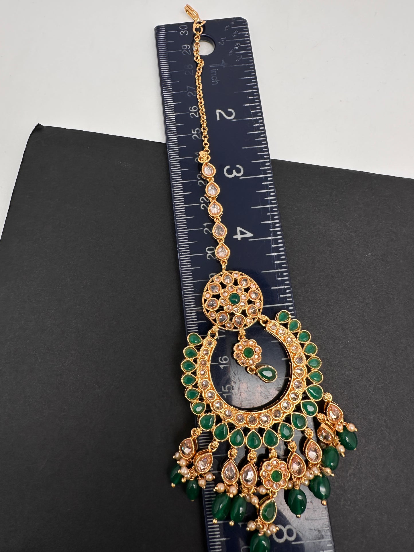 Polki Green Statement Earrings - 