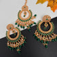 Polki Green Statement Earrings - 