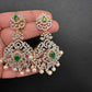 AD  Color Stone Statement Earrings - Green