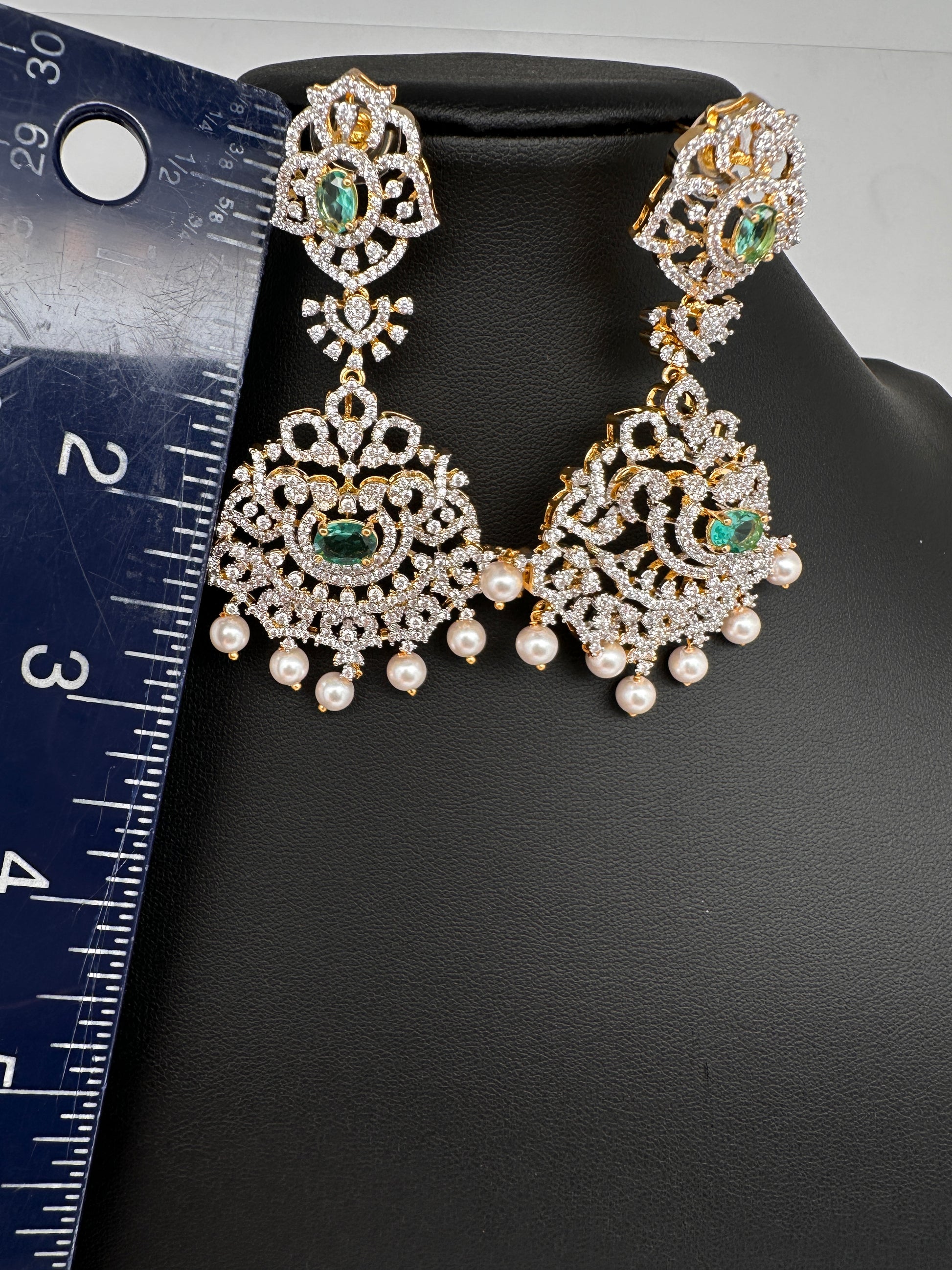 AD  Color Stone Statement Earrings - HydroGreen