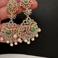 AD  Color Stone Statement Earrings - HydroGreen