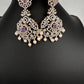 AD  Color Stone Statement Earrings - Purple