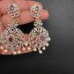 AD  Color Stone Statement Earrings - Purple