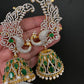 AD Emerald Green Peacock Ear Cuffs Statement Earrings - 