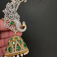 AD Emerald Green Peacock Ear Cuffs Statement Earrings - 