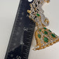 AD Emerald Green Peacock Ear Cuffs Statement Earrings - 