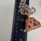 AD Ruby Pink Peacock Ear Cuffs Statement Earrings - 