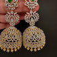 AD  Color Stone Big Size Statement Jhumka Earrings - Green
