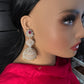 AD  Color Stone Big Size Statement Jhumka Earrings - Red