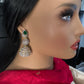 AD  Color Stone Big Size Statement Jhumka Earrings - Purple