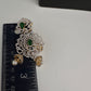 AD  Emerald Green Statement Jhumka Earrings - 