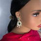 AD  Emerald Green Statement Jhumka Earrings - 