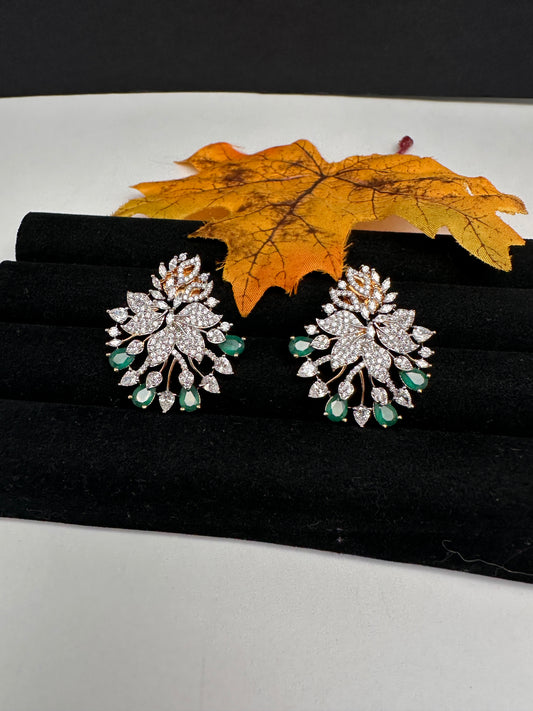 AD  Emerald Green Stud Earrings - 