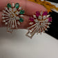 AD  Color Stone Stud Earrings - Green