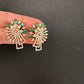 AD  Color Stone Stud Earrings - Green
