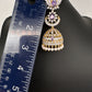 AD  Lotus Color Stone Big Size Statement Earrings - Purple