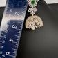 AD Color Stone Big Size Statement Earrings - Green
