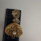 AD Color Stone Big Size Statement Earrings - Red